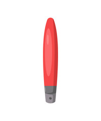 Vector illustration of sex toy on a white background. Symbol of the red item for relaxes, sex, and wellness. Template for a sex shop or erotic site.