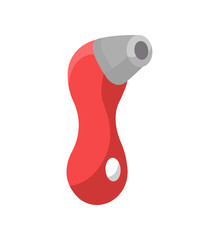 Vector illustration of sex toy on a white background. Symbol of the red item for relaxes, sex, and wellness. Template for a sex shop or erotic site.