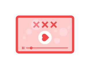 Vector illustration of sex toy on a white background. Symbol of the red item for relaxes, sex, and wellness. Template for a sex shop or erotic site.