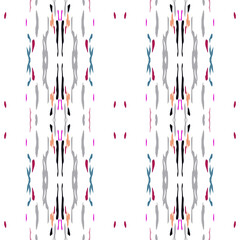 Ikat, Tie Dye. Batik, Hand Drawn Ornament. 