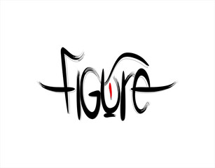 Obraz premium Figure Lettering Text on white background in vector illustration