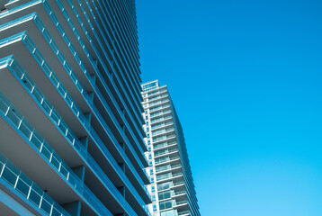 Skyscraper with blue sky