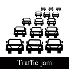 traffic jam vector, car on the road