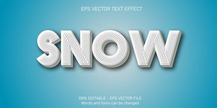 Snow Text, Winter Style Editable Text Effect