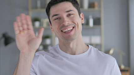 Portrait of Talking Young Man, Online Video Chat
