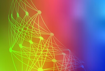 Light Multicolor vector background with forms of artificial intelligence.