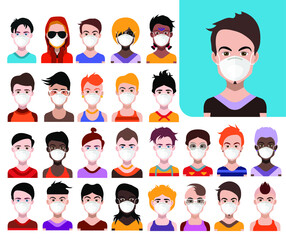 People wearing a medical mask Corona virus prevention. 