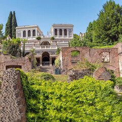 the renaissance Farnese aviaries fully restored building standing between the gardens on palatine...