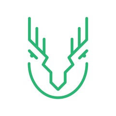 Logo deer line eco