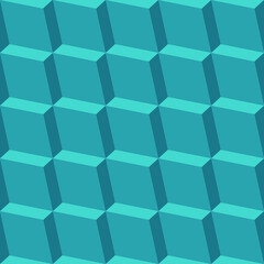 Fototapeta na wymiar Seamless isometric cube pattern, abstract blue background, geo, geometric seamless pattern