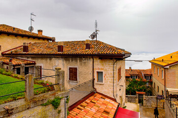 Beautiful architecture of the Historic Centre of San Marino.  UNESCO World Heritage since 2008