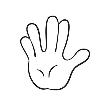 Cartoon Vulcan salute hand gesture.