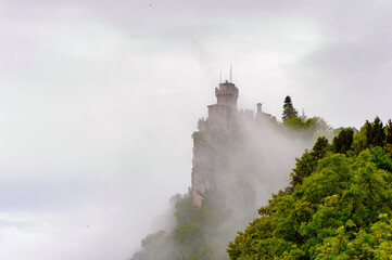 The fortress of Guaita on Mount Titano, the UNESCO World Heritage since 2008