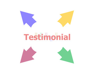 Text Testimonial. Business concept . Arrow with word testimonial