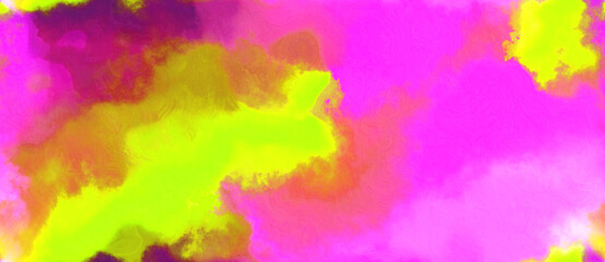 abstract watercolor background with watercolor paint with neon fuchsia, bronze and yellow colors