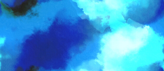 Fototapeta na wymiar abstract watercolor background with watercolor paint with dodger blue, midnight blue and turquoise colors. can be used as web banner or background