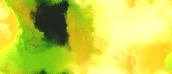 abstract watercolor background with watercolor paint with dark olive green, vivid orange and pastel yellow colors. can be used as web banner or background