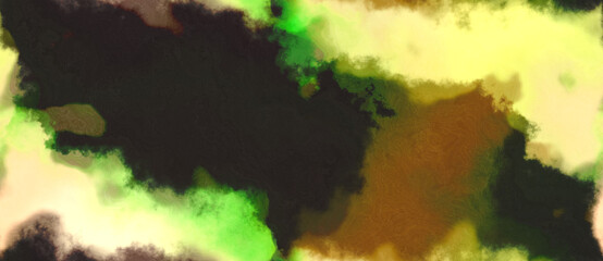 abstract watercolor background with watercolor paint with very dark green, khaki and peru colors and space for text or image