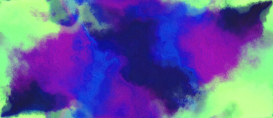 Fototapeta na wymiar abstract watercolor background with watercolor paint with light green, dark slate blue and dark orchid colors. can be used as web banner or background