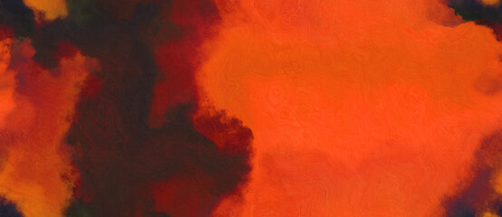 abstract watercolor background with watercolor paint with orange red, very dark pink and dark red colors and space for text or image