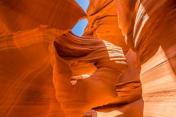 A view of the Damsel spur in lower Antelope Canyon, Page, Arizona during Spring