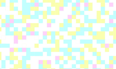 Abstract square pixel mosaic colorful background geometric seamless pattern in pastel colors. 8 bit