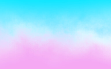 Abstract blue and pink soft cloud background in pastel colorful gradation.
