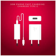 Smartphone USB charger adapter with USB Micro cable (Socket and connector for PC and mobile devices)