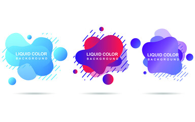 Modern Abstract Vector Banner Set. Geometric Liquid Background with Various Colors. Abstract Background Template