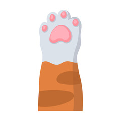 Cat paw vector icon.Cartoon vector icon isolated on white background cat paw.