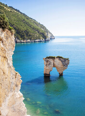 Scenic sea view on Italian coast (Baia delle Zagare beach, Gargano), Puglia, Italy, Travel, nature,...