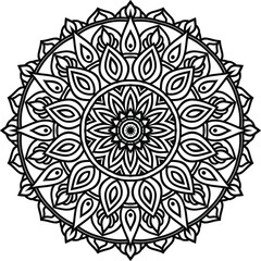 Mandala art or circular pattern for page decoration card, adult coloring book, logo, meditation poster, henna, mehndi, tattoo.
