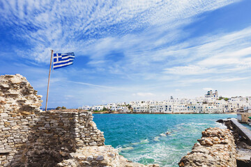 Greek fishing village in Paros island, Naousa, , Cyclades, Greece. Travel, tourist destination,...
