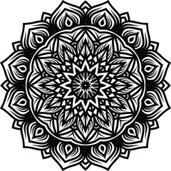 Mandala art or circular pattern for page decoration card, adult coloring book, logo, meditation poster, henna, mehndi, tattoo.
