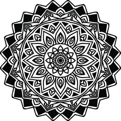 Vector mandala art or circular pattern for decoration elements, meditation poster, stress relief, henna, adult coloring book page, decoration card.
