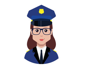 Police woman avatar icon vector.
Female Police Officer Icon