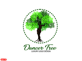 Obraz premium Human tree logo vector isolated, woman tree illustration