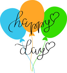Vector illustration of a balloons. Happy day.