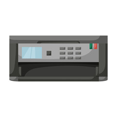 Printer vector icon.Cartoon vector icon isolated on white background printer.