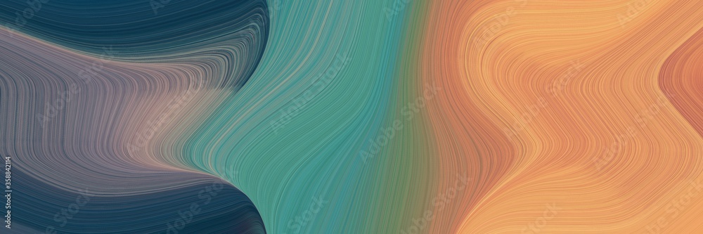 Poster dynamic colorful curves style with blue chill, sandy brown and gray gray colors. can be used as head