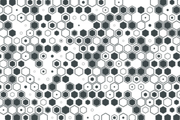 Vector abstract hexagon background. Futuristic tech illustration with hexagonal elements. 