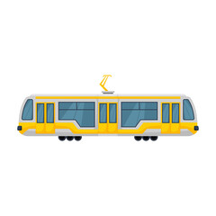 Tram vector icon.Cartoon vector icon isolated on white background tram.