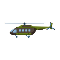 Helicopter vector icon.Cartoon vector icon isolated on white background helicopter.