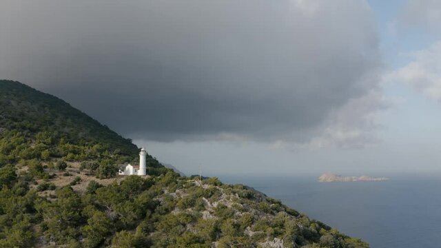 The most beautiful hike destination of Antalya. Gelidonya lighthouse aerial footage. Turkey 4K