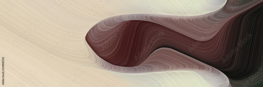 Poster dynamic decorative curves banner design with very dark pink, pastel gray and old mauve colors. can b