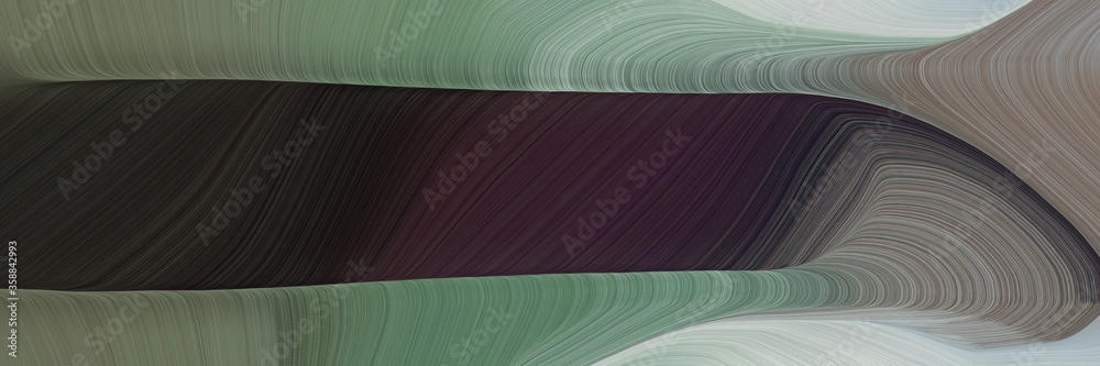 Poster beautiful decorative waves banner design with dark slate gray, ash gray and gray gray colors. can be