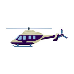 Helicopter vector icon.Cartoon vector icon isolated on white background helicopter.