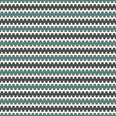 Blue colors seamless pattern with battlement curved lines. Repeated geometric figures wallpaper. Modern surface.