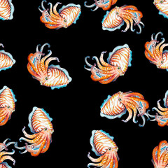 Aquarelle painting of fish sketch art illustration