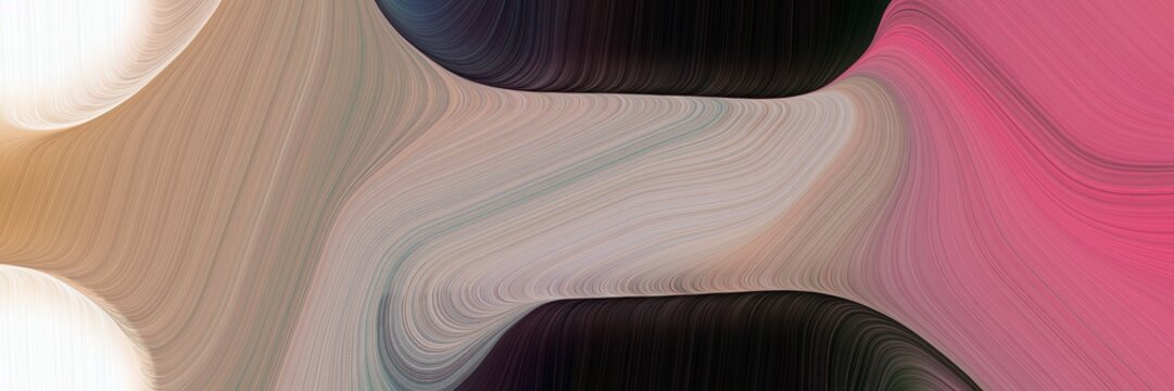 abstract decorative curves background with rosy brown, very dark pink and linen colors. can be used as header or banner